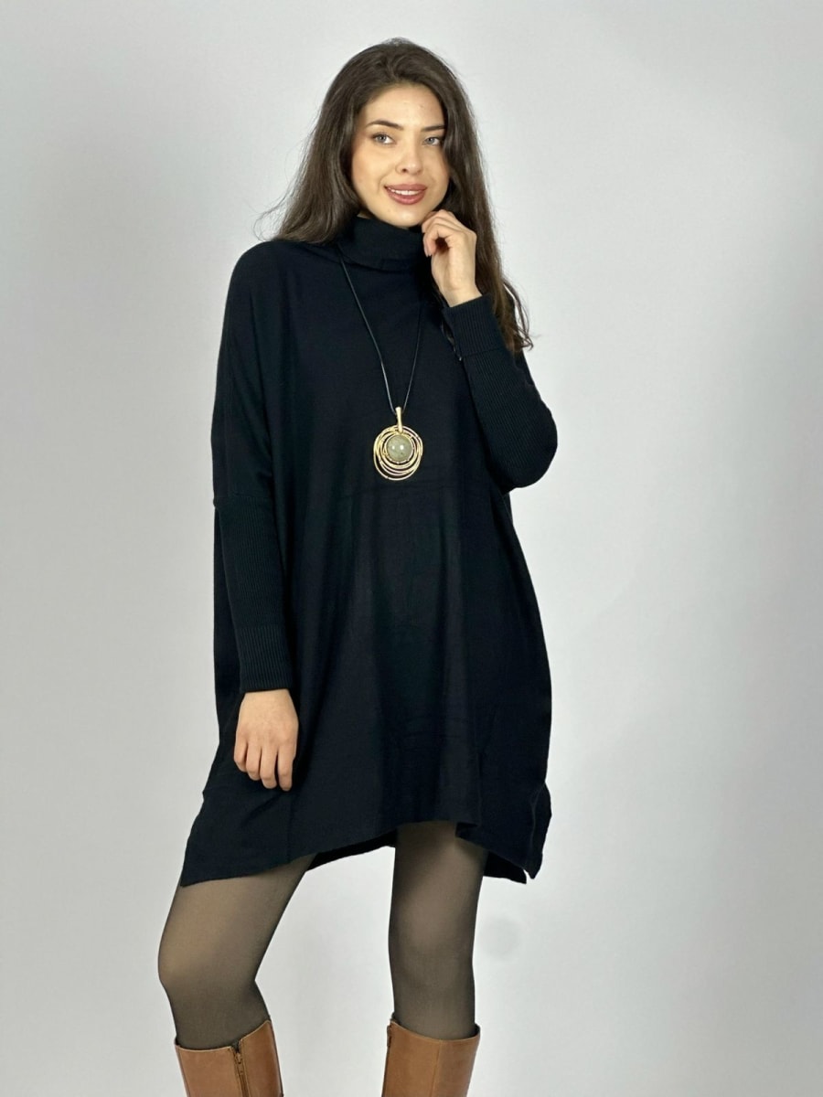 Mini Vestido Spandex Cuello Tortuga A3-745