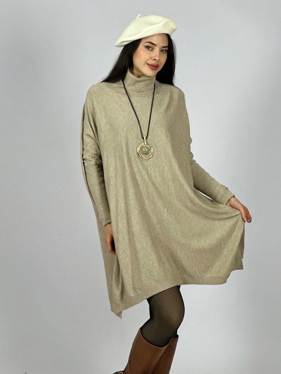 Mini Vestido Spandex Cuello Tortuga A3-7414