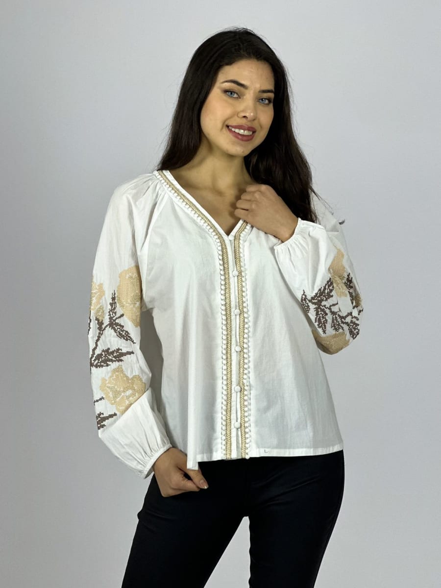 Blusa Bordada Mangas A1-202