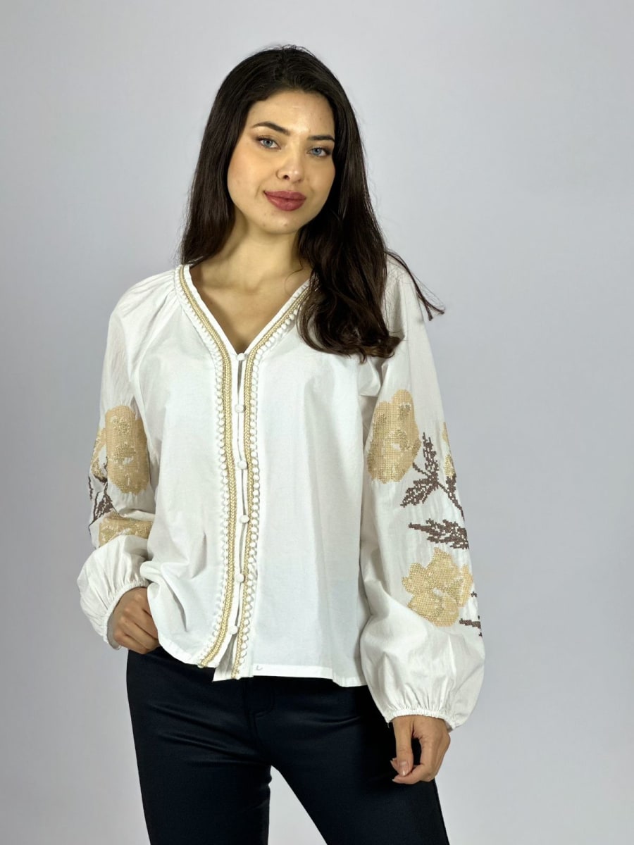 Blusa Bordada Mangas A1-201