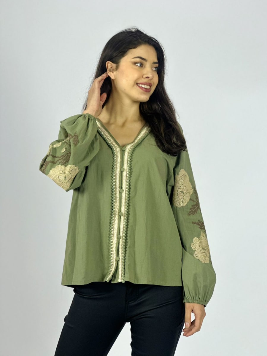 Blusa Bordada Mangas A1-207