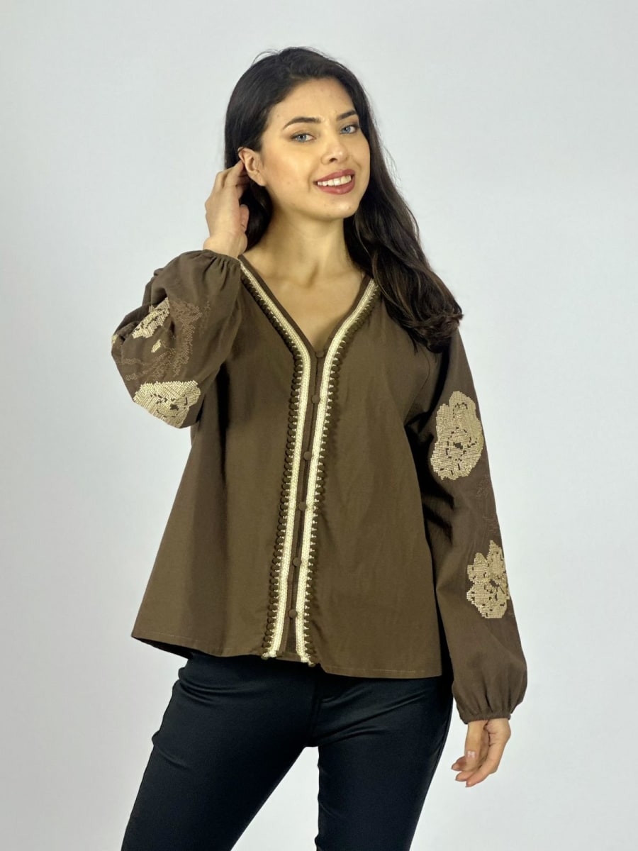 Blusa Bordada Mangas A1-209