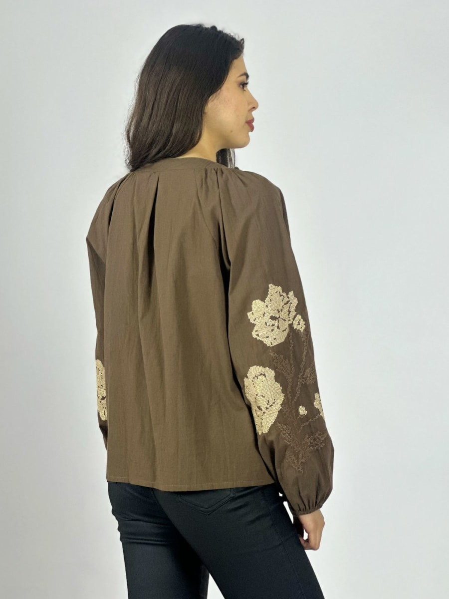 Blusa Bordada Mangas A1-2010