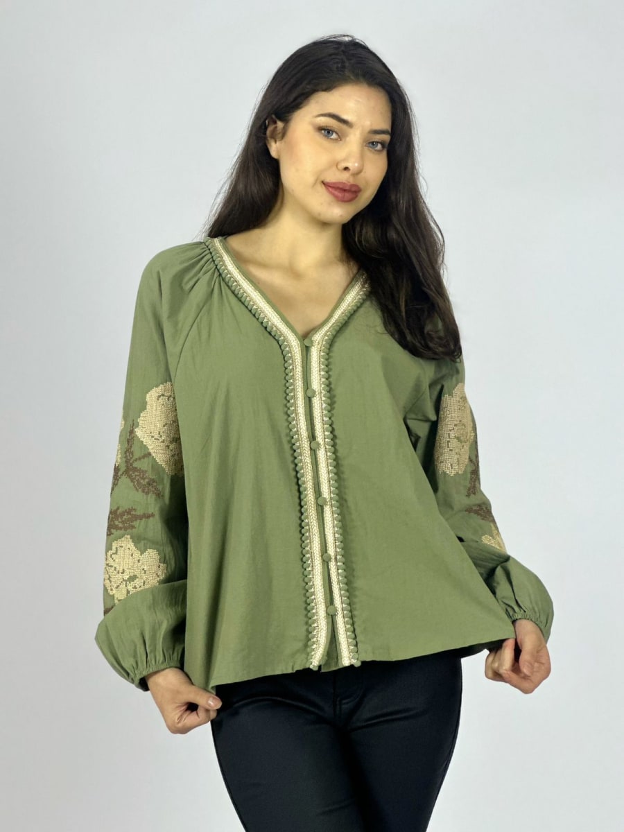 Blusa Bordada Mangas A1-205