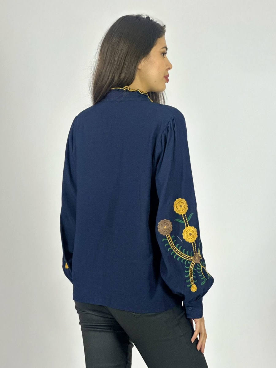 Blusa Bordado Flores y Cuello A1-98
