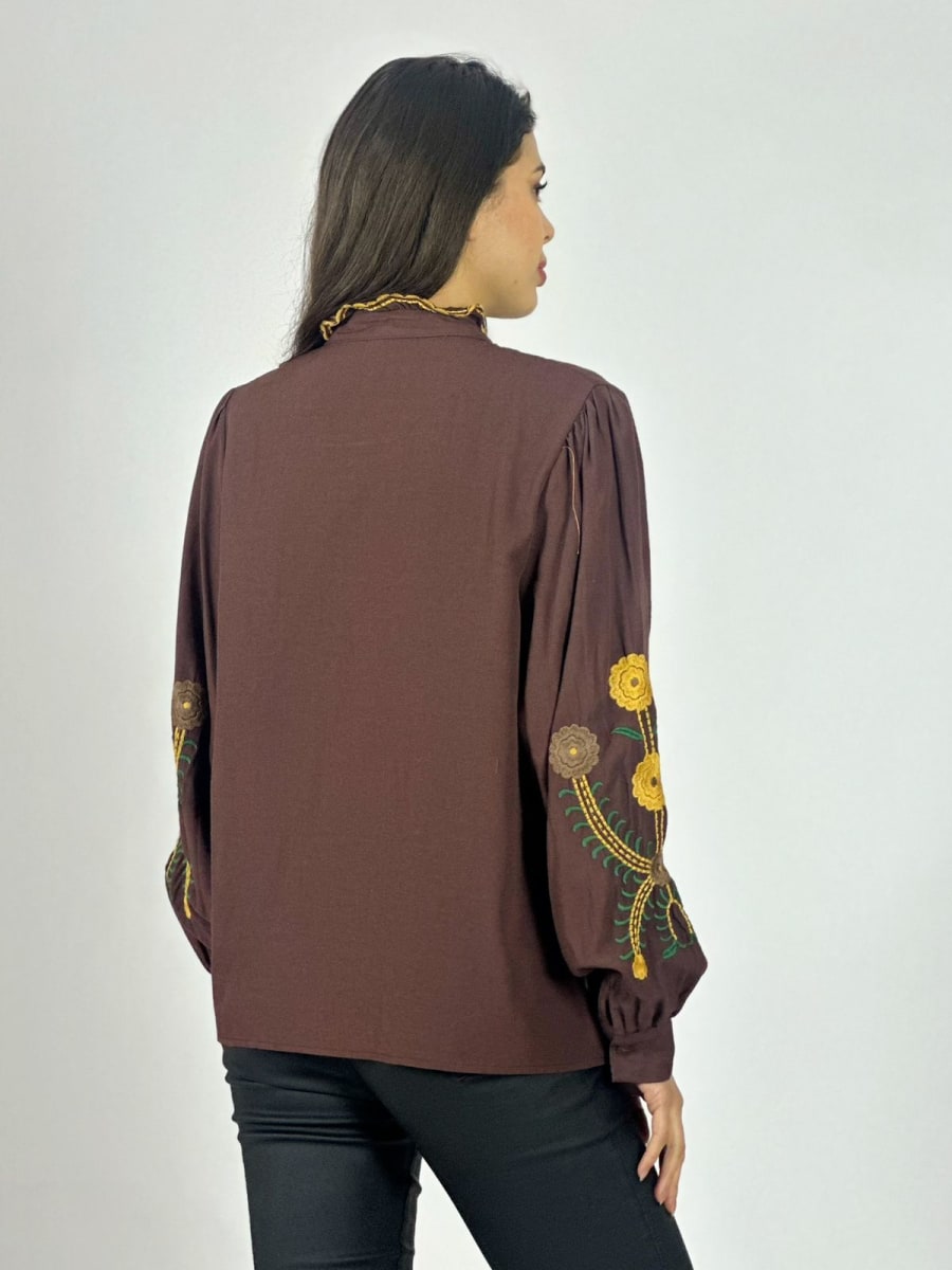 Blusa Bordado Flores y Cuello A1-914