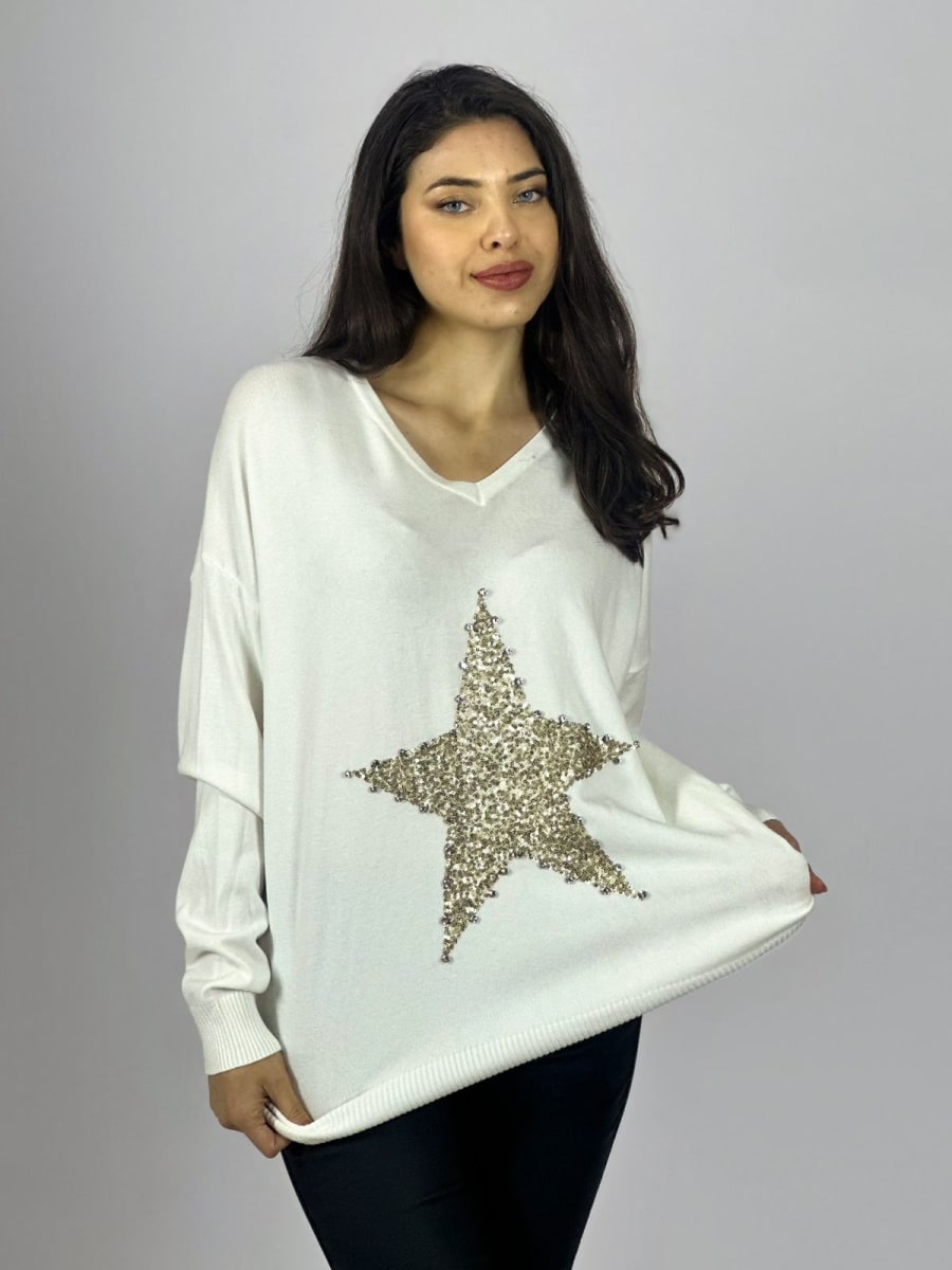 Sweater Spandex Estrella Brillos A4-902