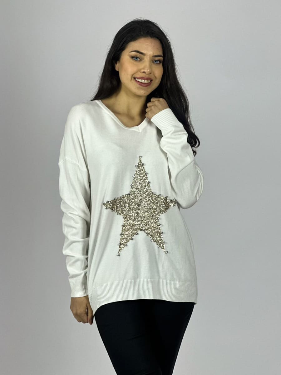 Sweater Spandex Estrella Brillos A4-903