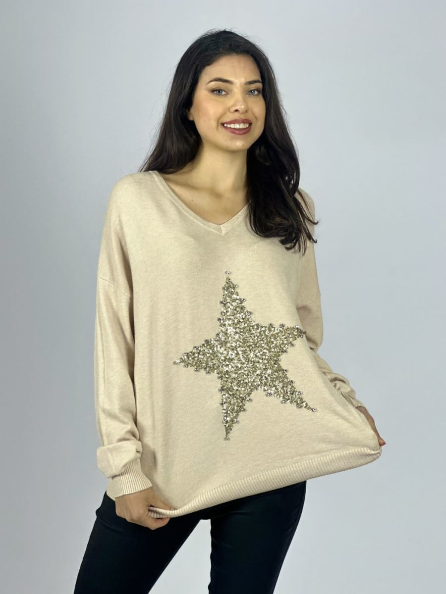 Sweater Spandex Estrella Brillos A4-905