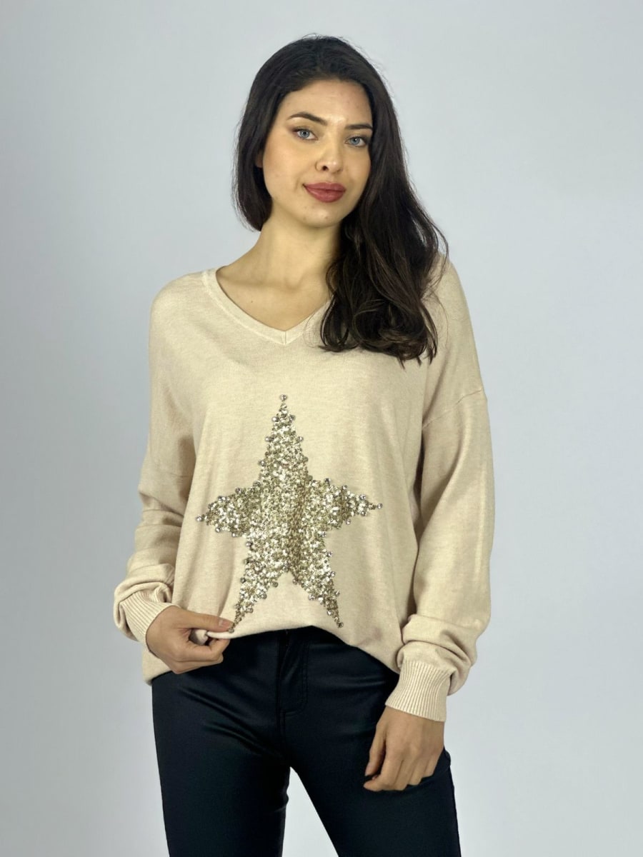 Sweater Spandex Estrella Brillos A4-906