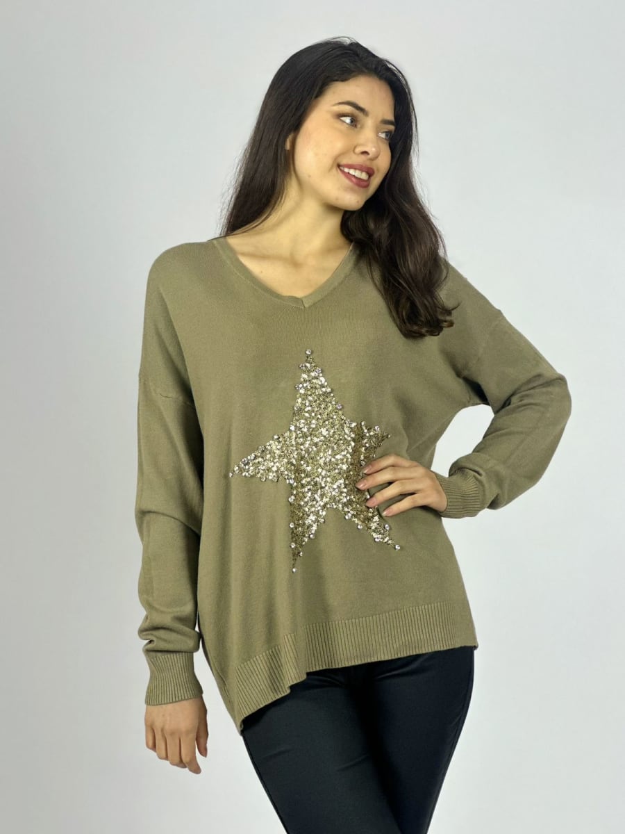 Sweater Spandex Estrella Brillos A4-9010