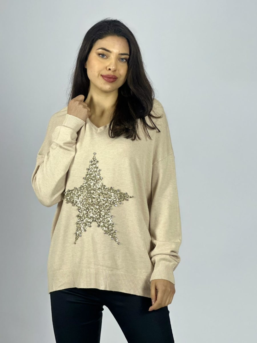Sweater Spandex Estrella Brillos A4-907