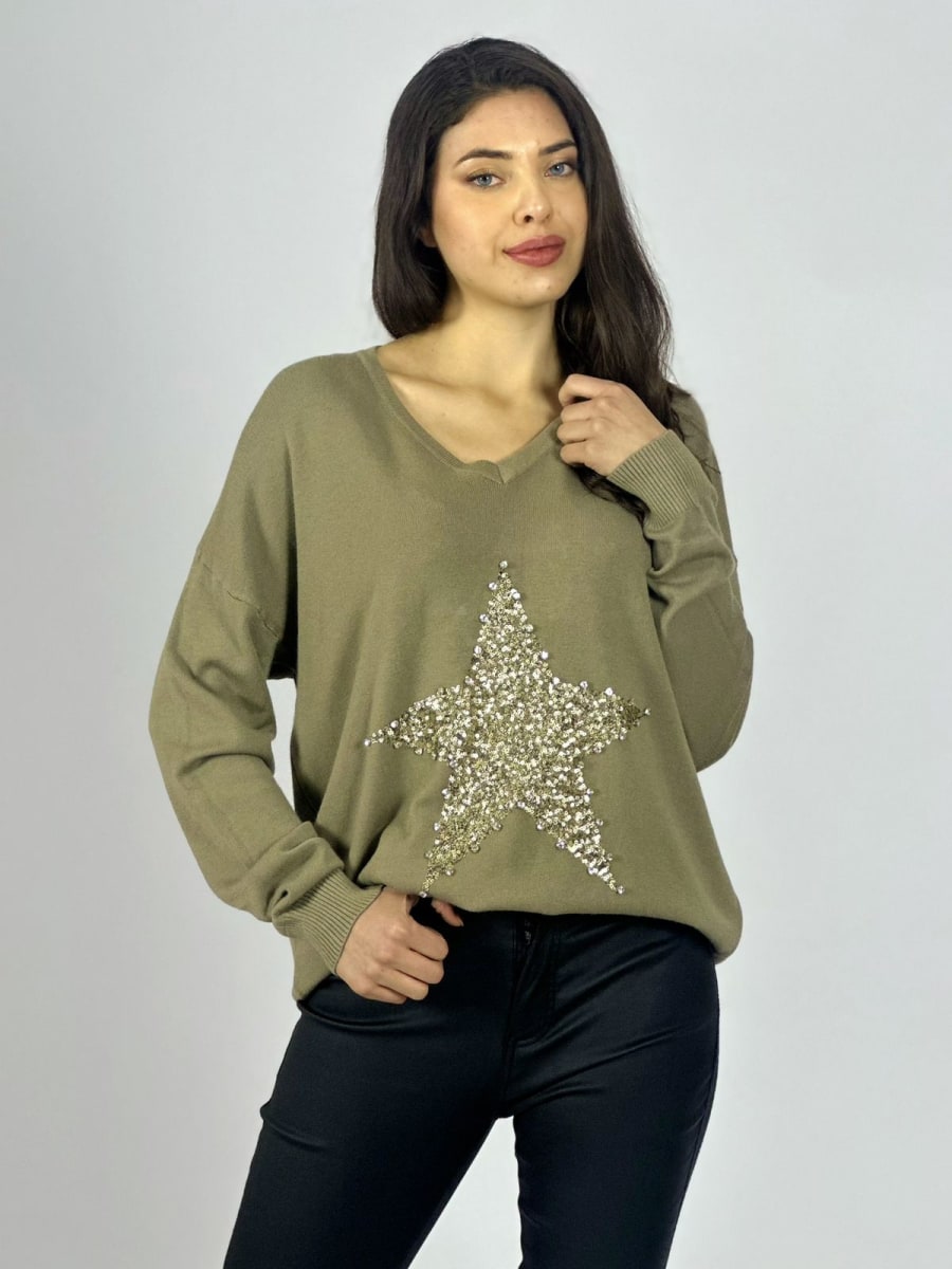 Sweater Spandex Estrella Brillos A4-9011
