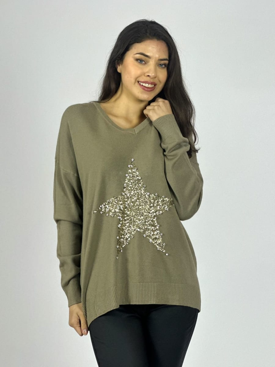 Sweater Spandex Estrella Brillos A4-909