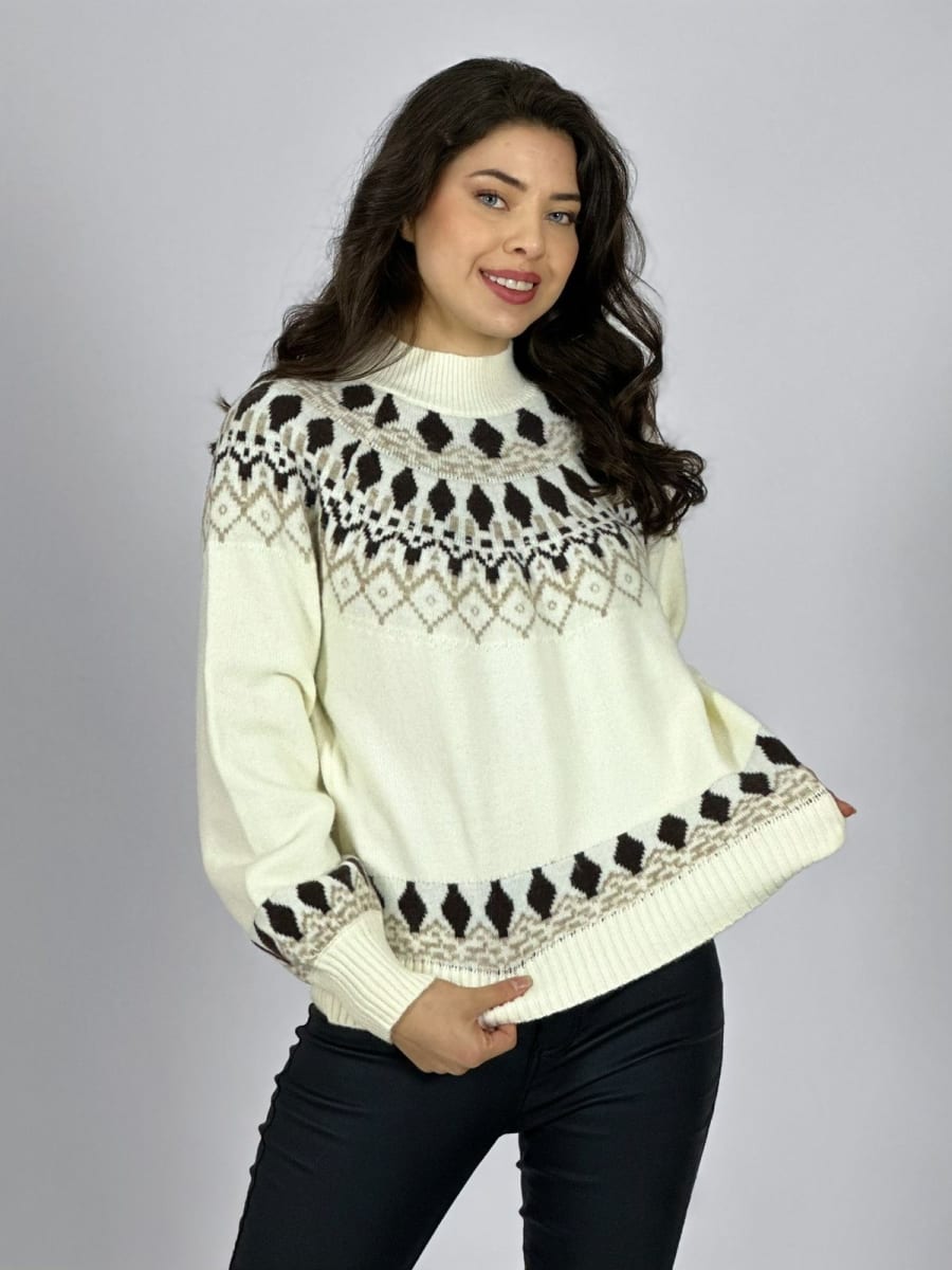 Sweater Lana Diseño Tipo Rombo A3-7614