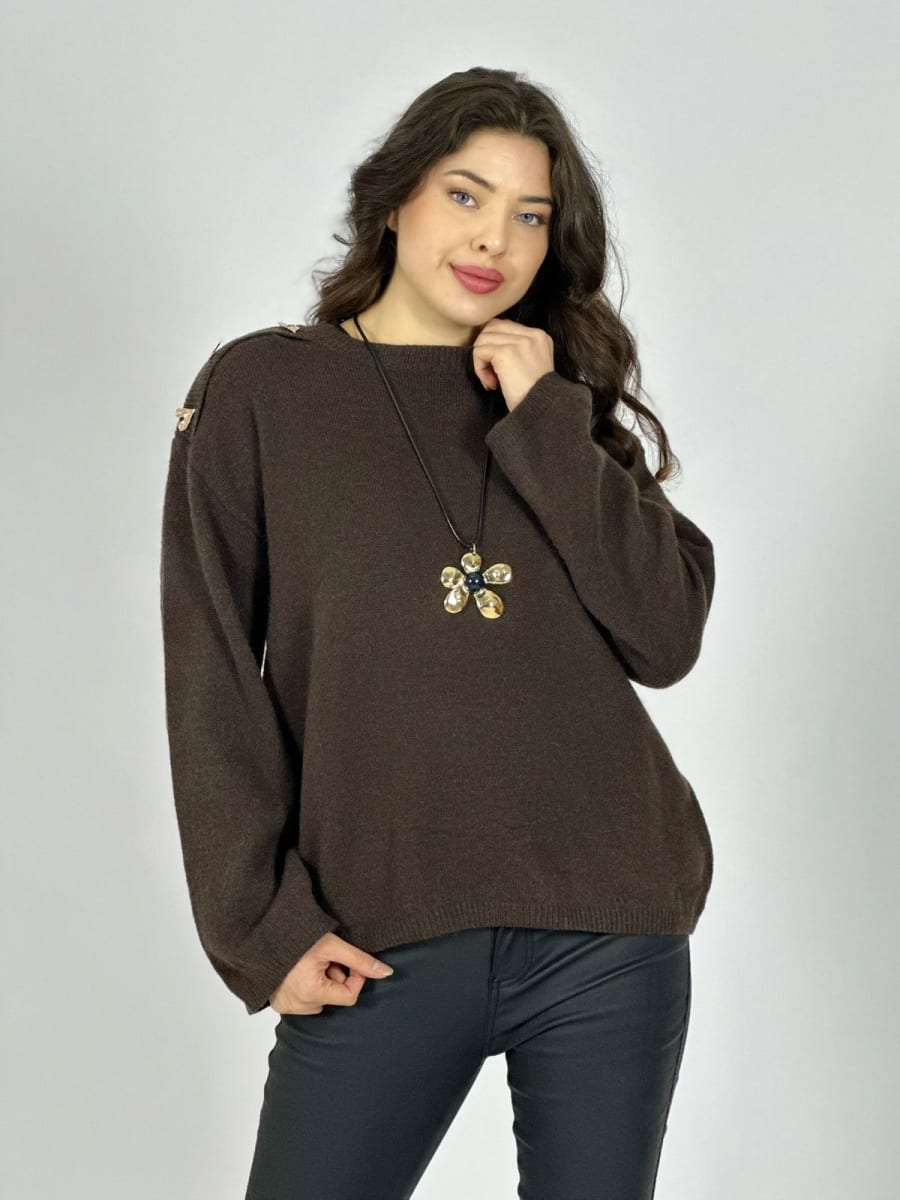 Sweater Lana Corazones Brillantes Hombro A1-1316