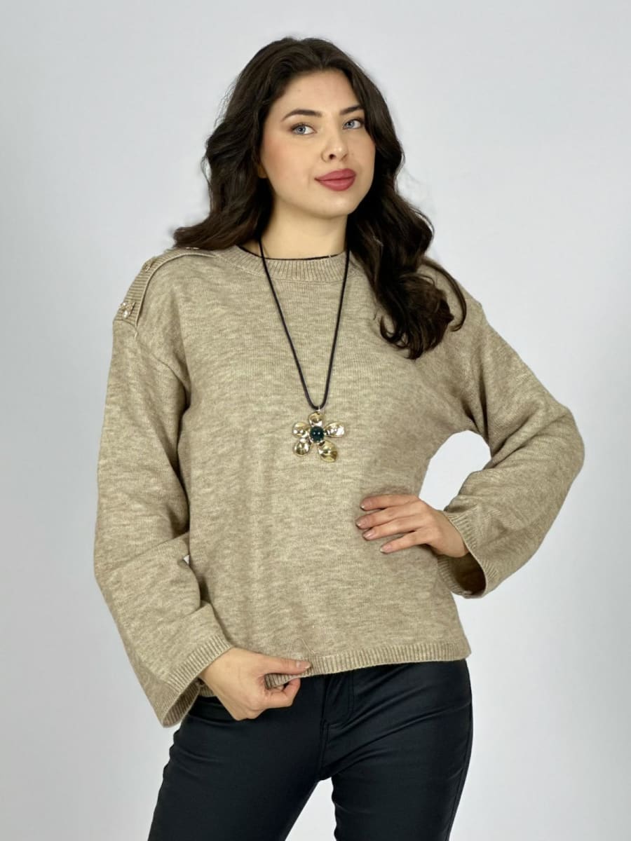 Sweater Lana Corazones Brillantes Hombro A1-1312