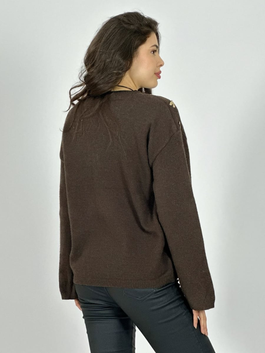 Sweater Lana Corazones Brillantes Hombro A1-1319