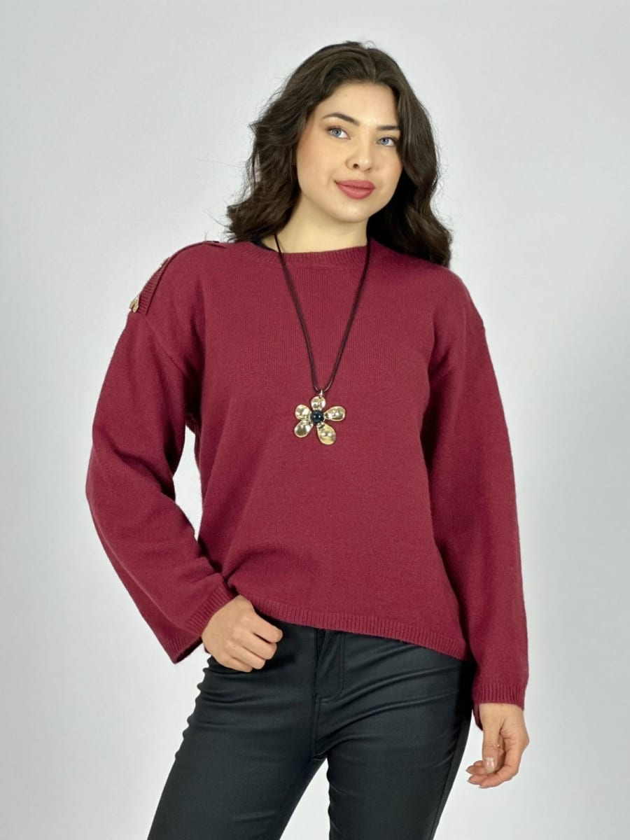 Sweater Lana Corazones Brillantes Hombro A1-138