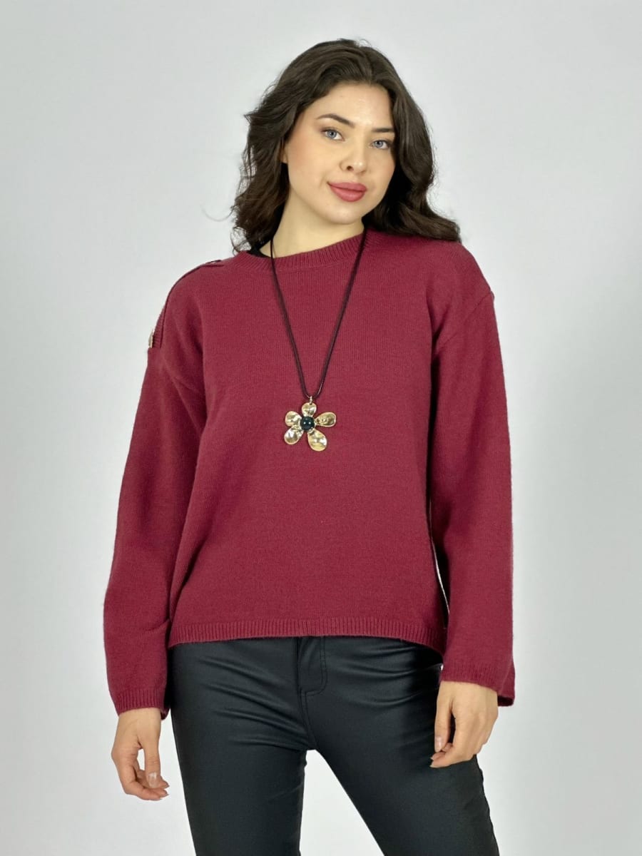 Sweater Lana Corazones Brillantes Hombro A1-139