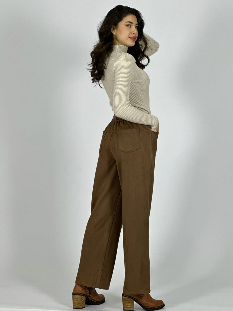 Pantalon de Gamuza Cocido con Cinturon A1-16/228