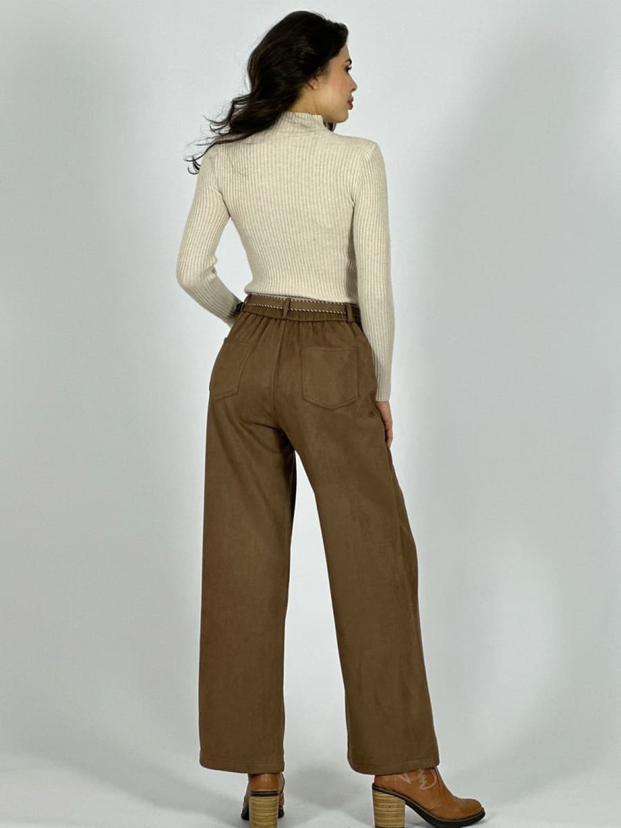 Pantalon de Gamuza Cocido con Cinturon A1-16/229
