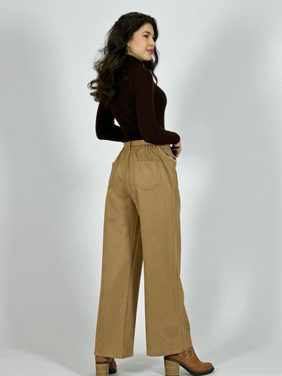 Pantalon de Gamuza Cocido con Cinturon A1-16/226