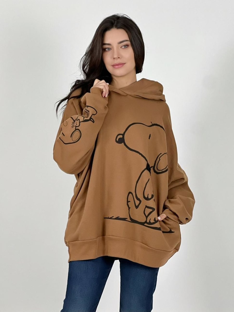 Poleron Algodon Snoopy Cuadro Brillo A1