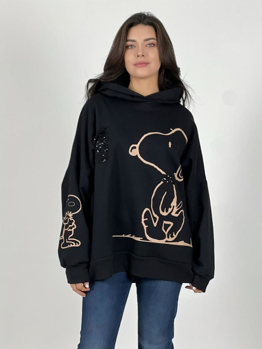 Poleron Algodon Snoopy Cuadro Brillo A4