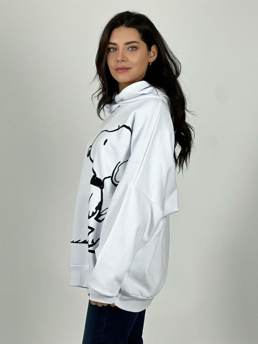 Poleron Algodon Snoopy Cuadro Brillo A8