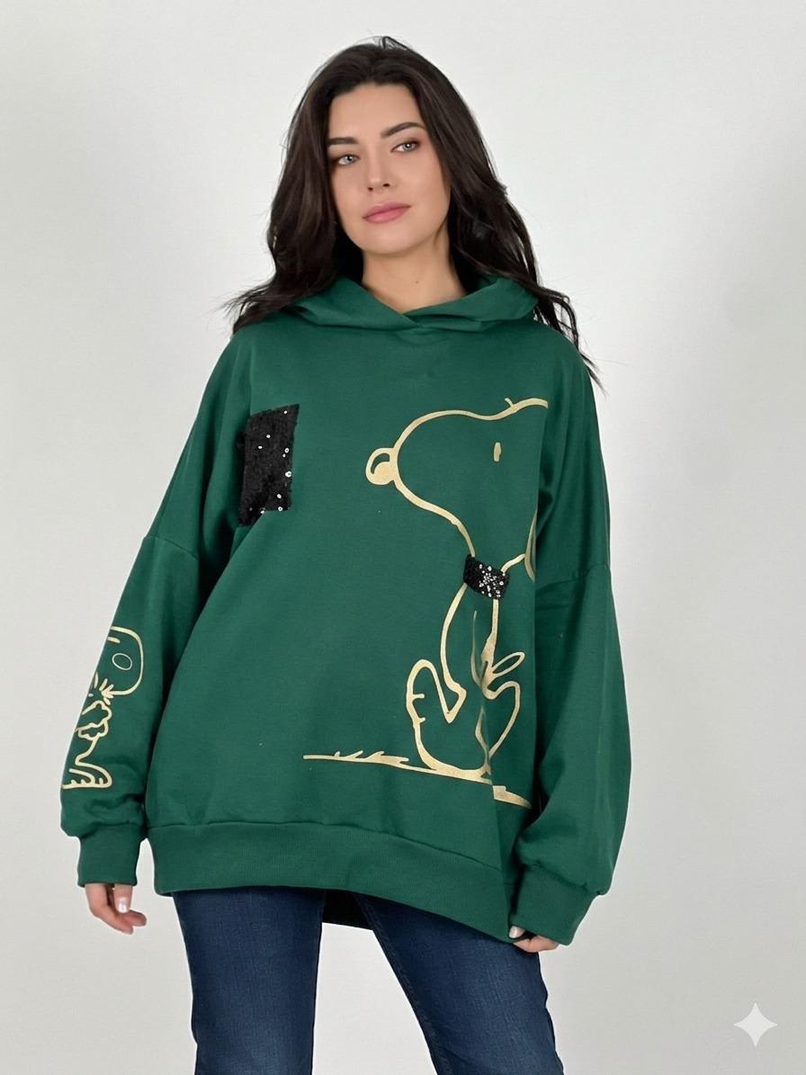 Poleron Algodon Snoopy Cuadro Brillo A10