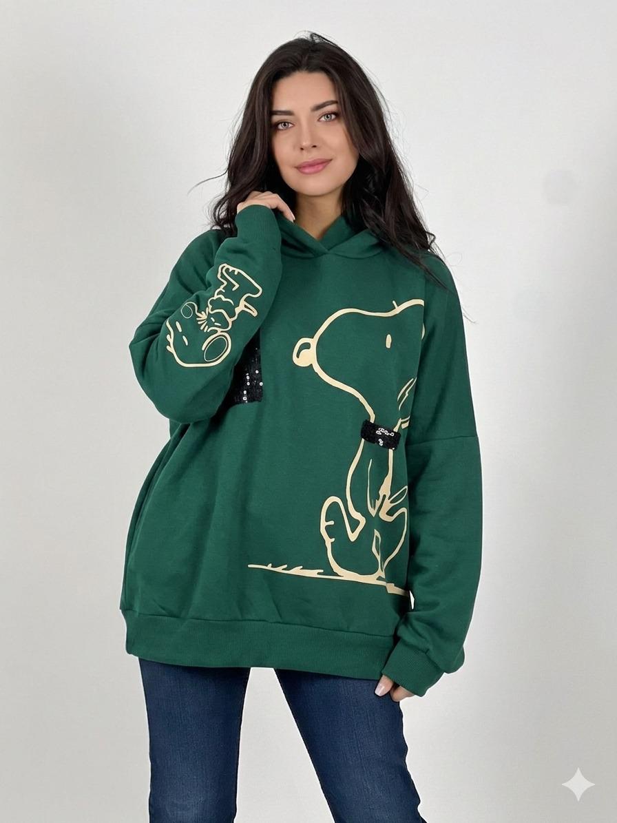 Poleron Algodon Snoopy Cuadro Brillo A11