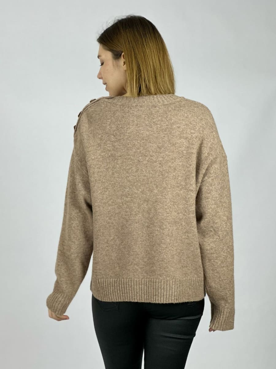 Sweater Spandex Lana Botones Dorados Hombro A3-769