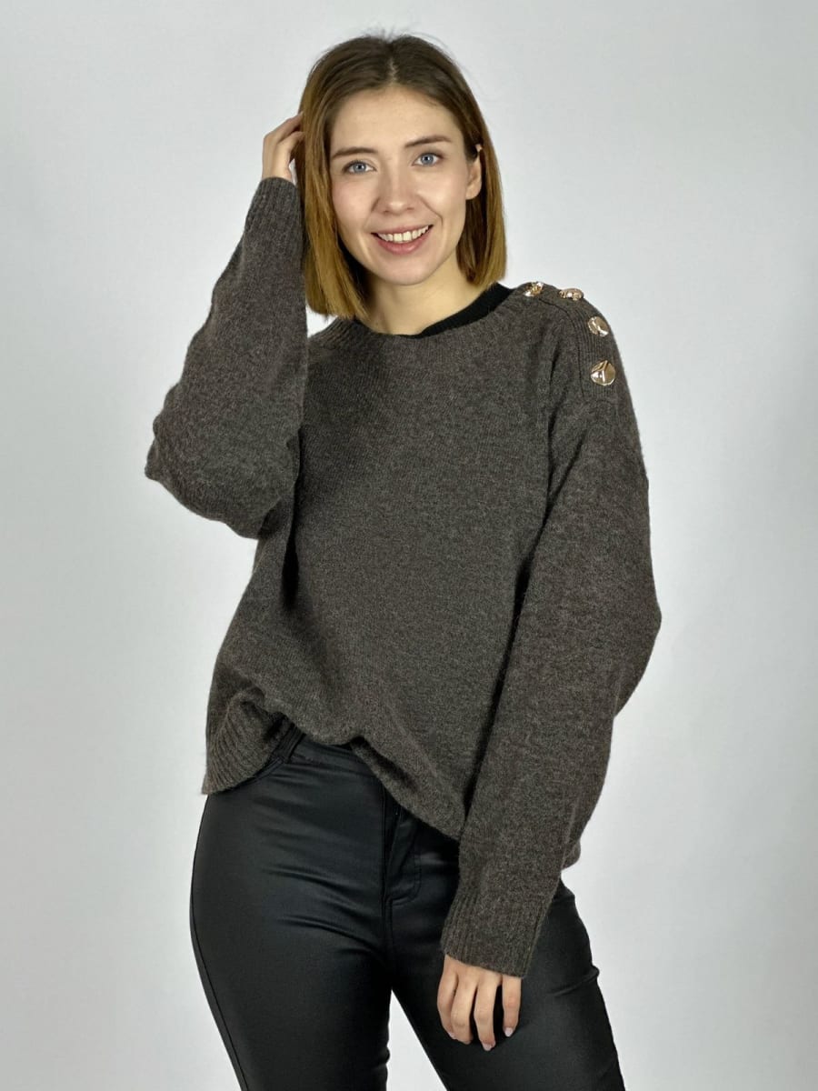 Sweater Spandex Lana Botones Dorados Hombro A3-761