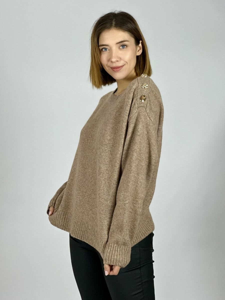 Sweater Spandex Lana Botones Dorados Hombro A3-768