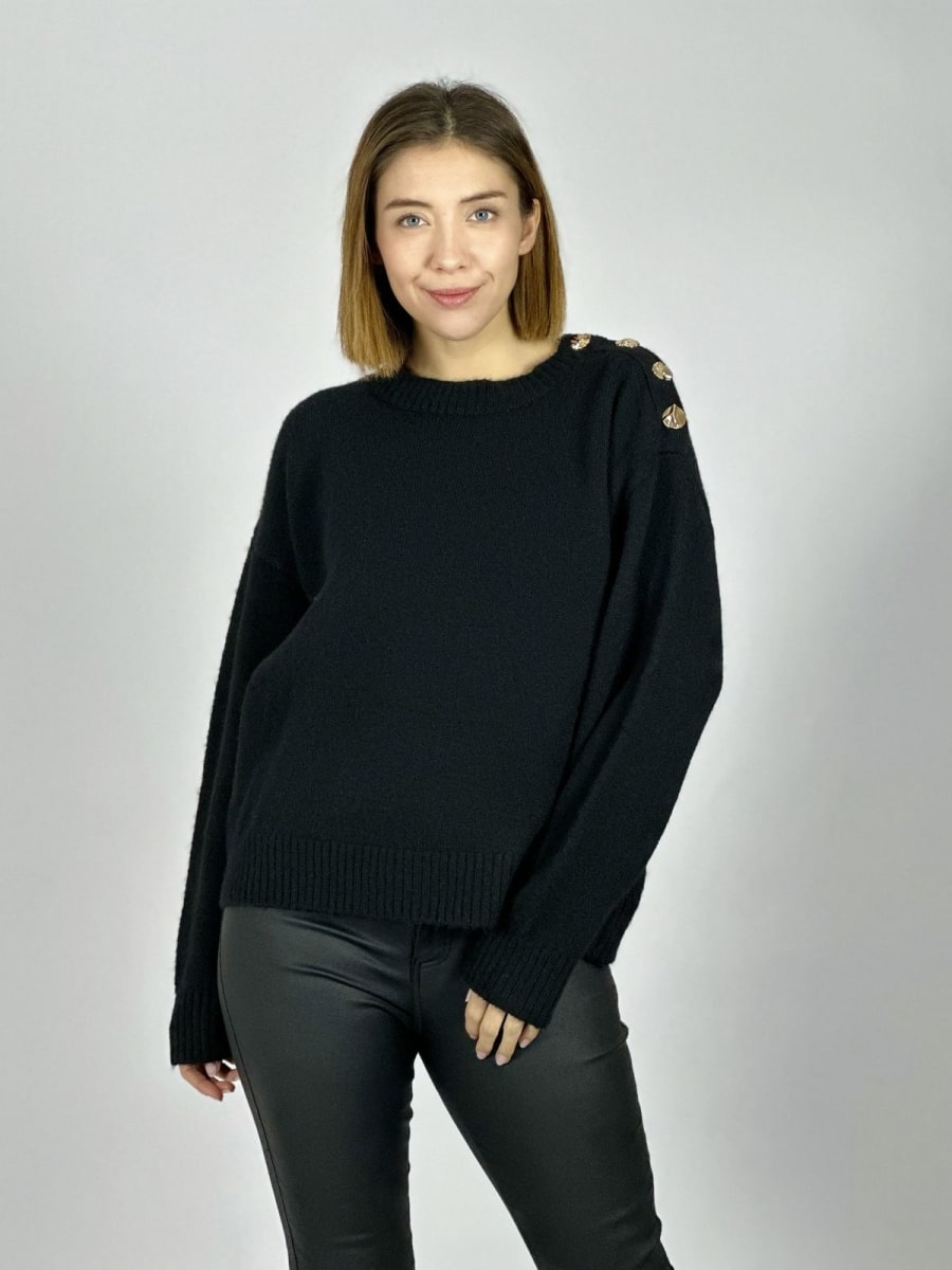 Sweater Spandex Lana Botones Dorados Hombro A3-7610