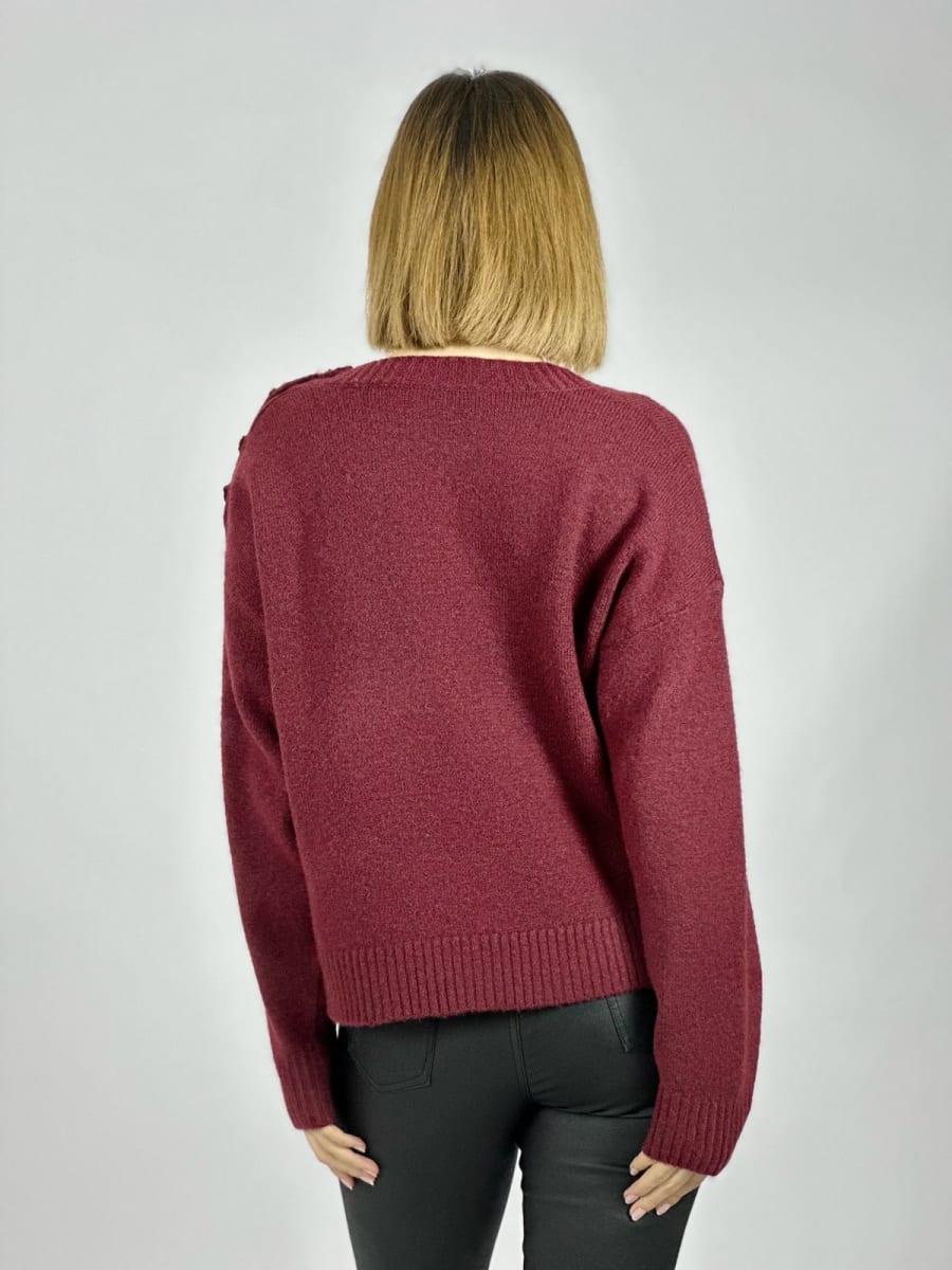 Sweater Spandex Lana Botones Dorados Hombro A3-7615
