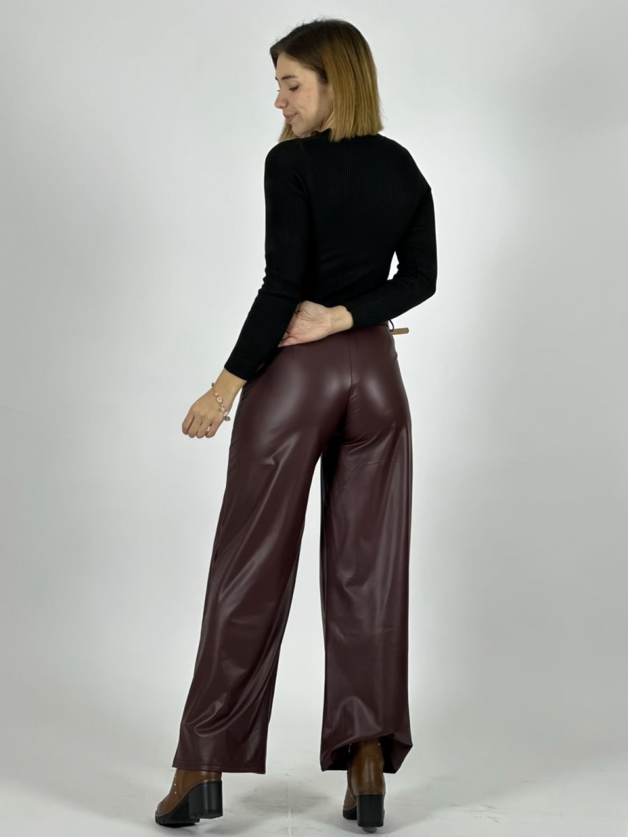 Pantalon Ecocuero Afranelado C/Cinturon A1-356