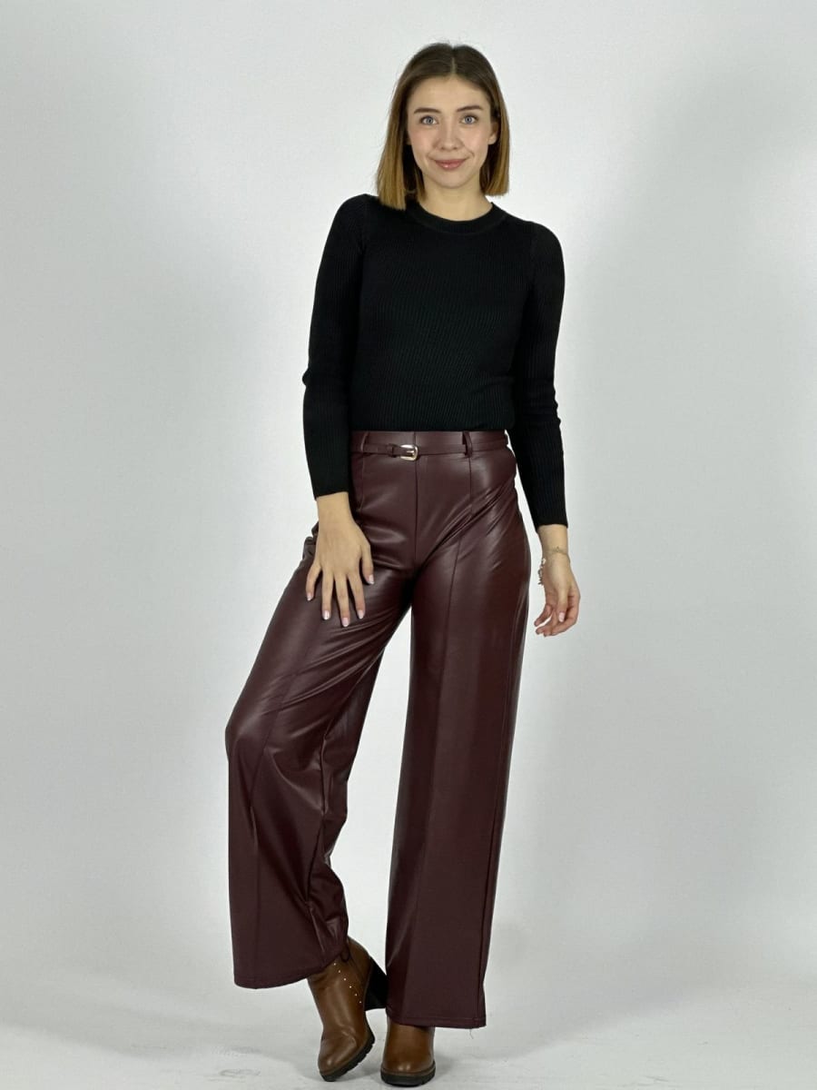 Pantalon Ecocuero Afranelado C/Cinturon A1-354
