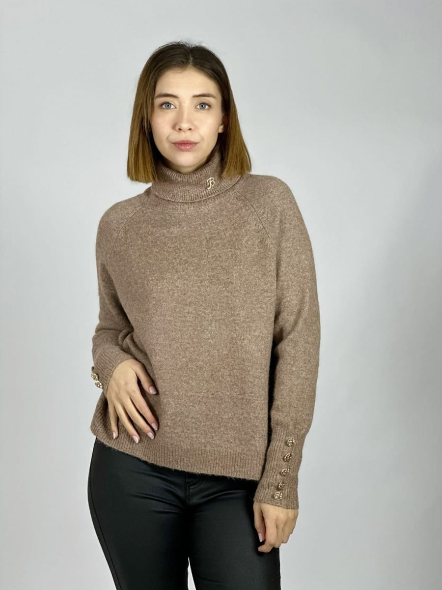 Sweater Spandex Lana Botones Mangas y Letra B A3-731