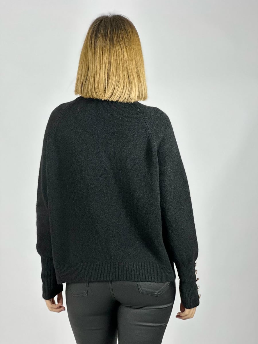 Sweater Spandex Lana Botones Mangas y Letra B A3-736
