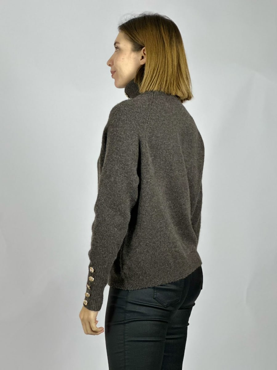 Sweater Spandex Lana Botones Mangas y Letra B A3-7312
