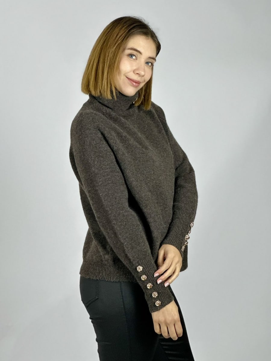 Sweater Spandex Lana Botones Mangas y Letra B A3-7311