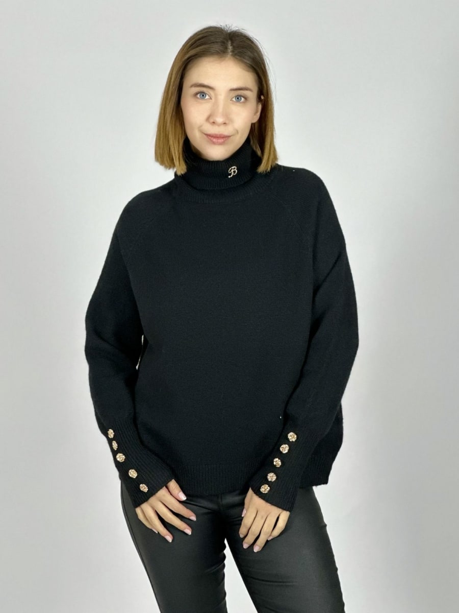 Sweater Spandex Lana Botones Mangas y Letra B A3-735