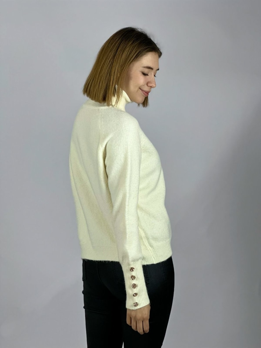 Sweater Spandex Lana Botones Mangas y Letra B A3-739
