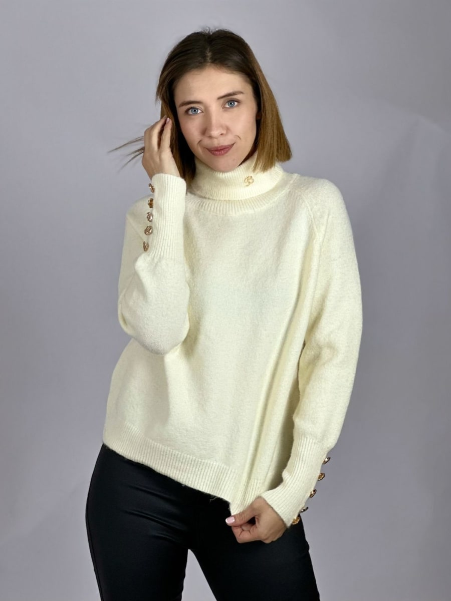 Sweater Spandex Lana Botones Mangas y Letra B A3-738
