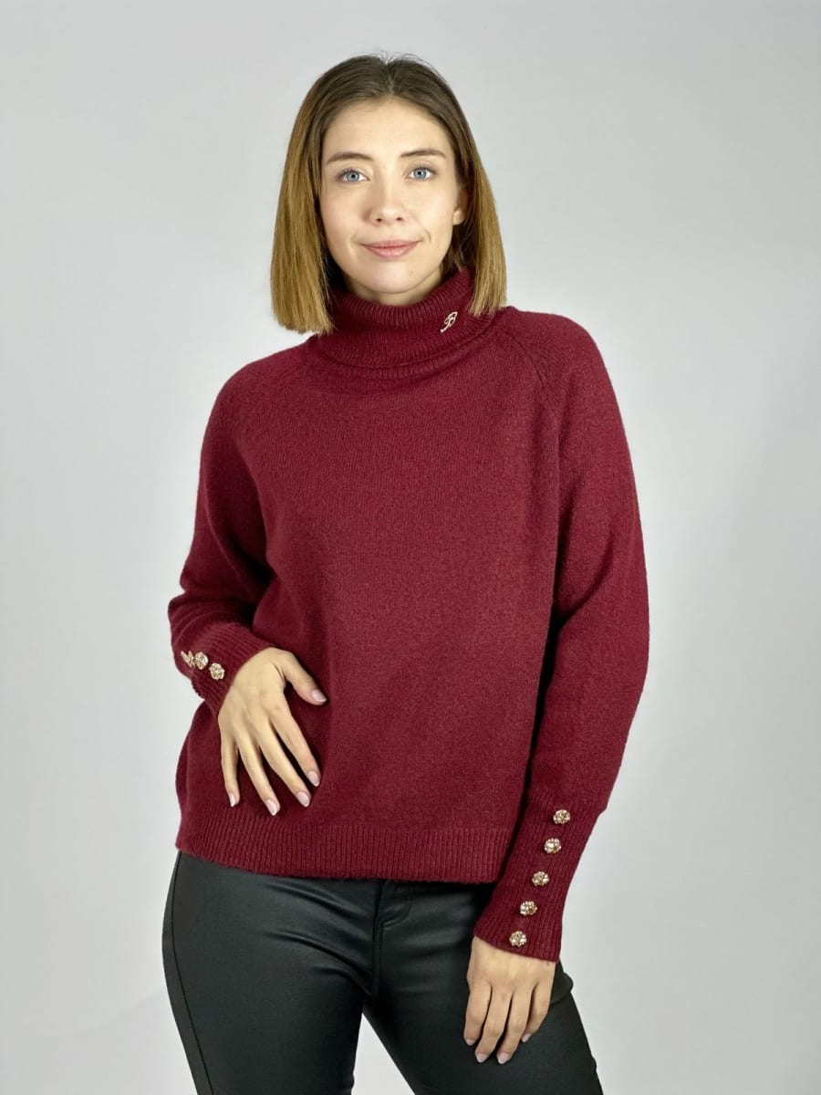 Sweater Spandex Lana Botones Mangas y Letra B A3-7314