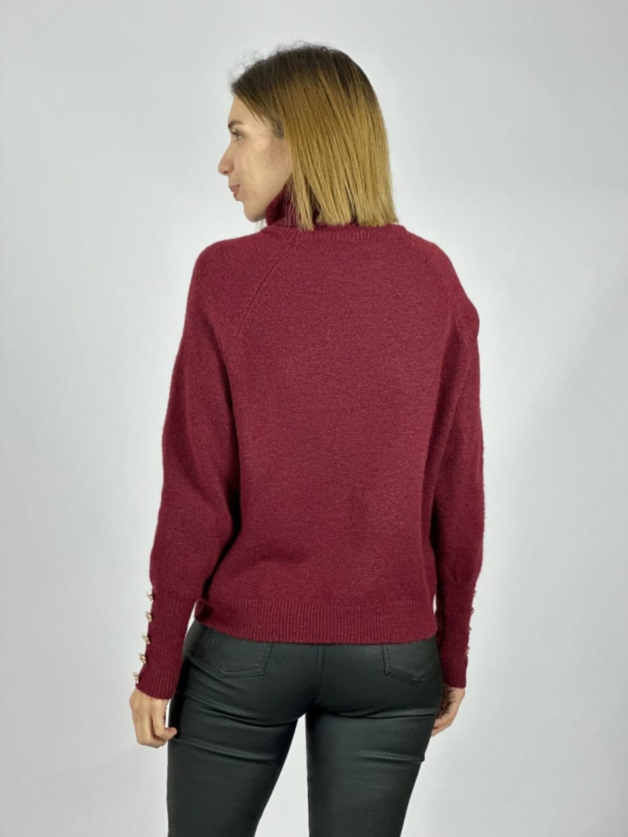 Sweater Spandex Lana Botones Mangas y Letra B A3-7315