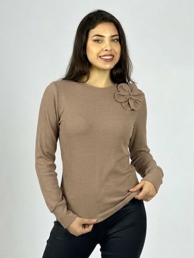Polera Costura Flor en Hombro A3-71/742
