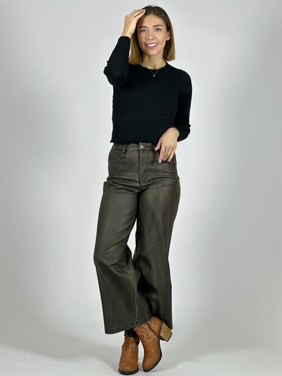 Pantalon Simple Eco Cuero A1-276